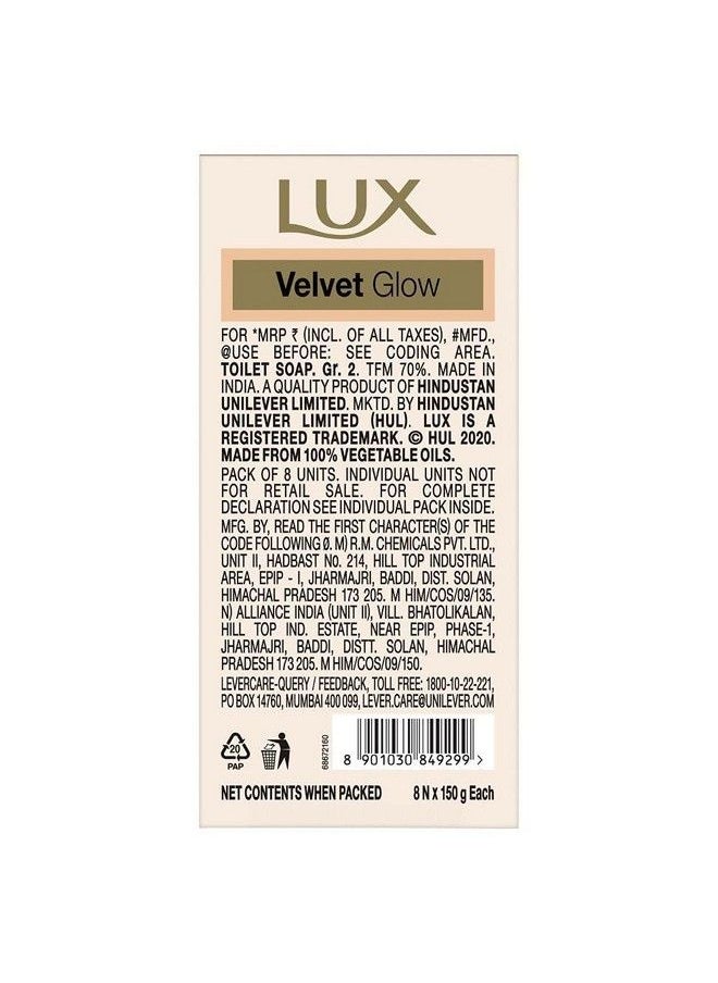 Lux - Velvet Glow Jasmine & Vitamin E For Glowing Skin Beauty Soap Offer Pack 8X150 G - Image 1