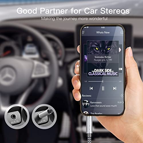 MORELECS Aux Cord 6.6ft, 3.5mm Audio Cable - Nylon Braided Aux Cable 3.5mm Male to Male AUX Cord for Car, Headphones, Home Stereos, Speaker - Image 3