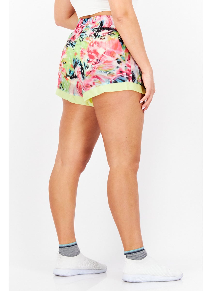 Juicy Couture Women Allover Print Basic Short, Green Combo  - Image 3