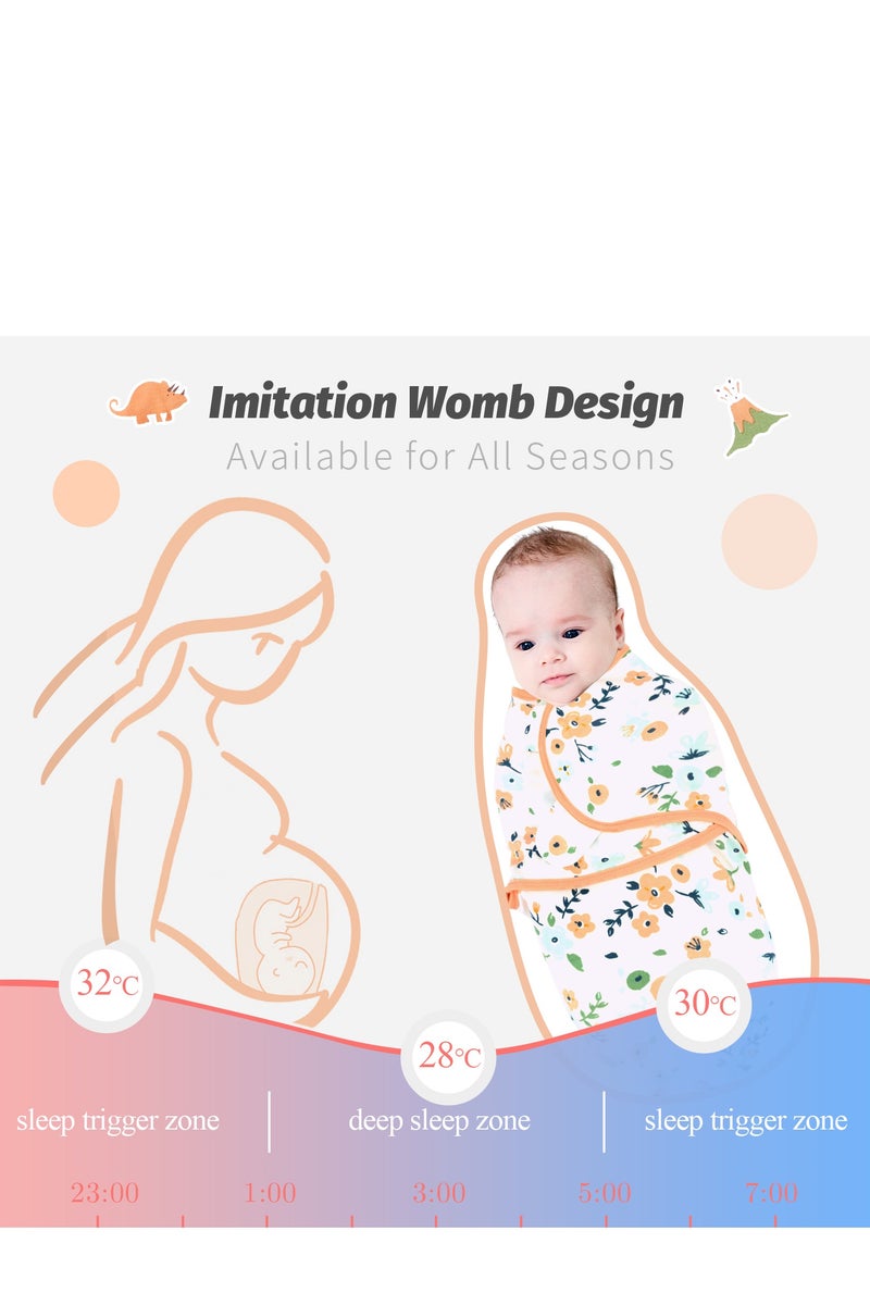 ميريكل بيبي 3 قطع لفافات مواليد قطنية - بطانيات ناعمة قابلة للارتداء مع حقيبة نوم بتصاميم كرتونية - Image 5