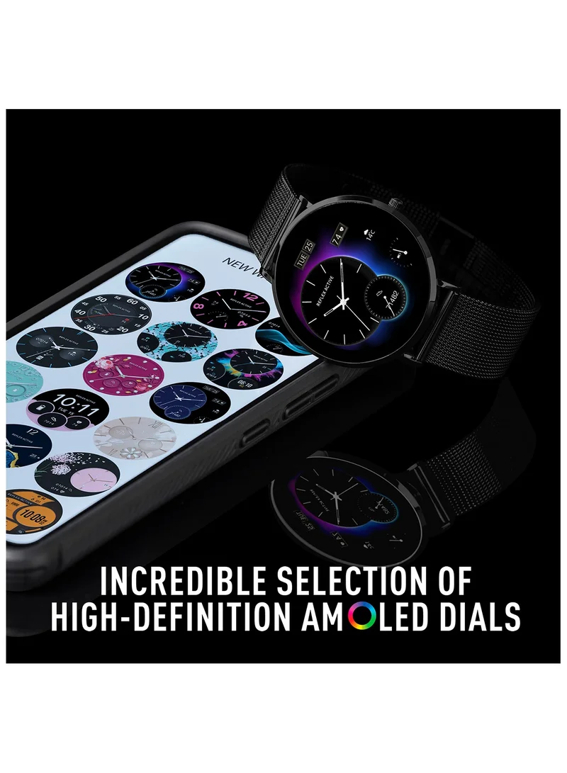 REFLEX ACTIVE Reflex Active Spectra R 300 Slim Black Mesh and Grey Silicone Strap AMOLED Ultra Slim Smart Calling Watch Set