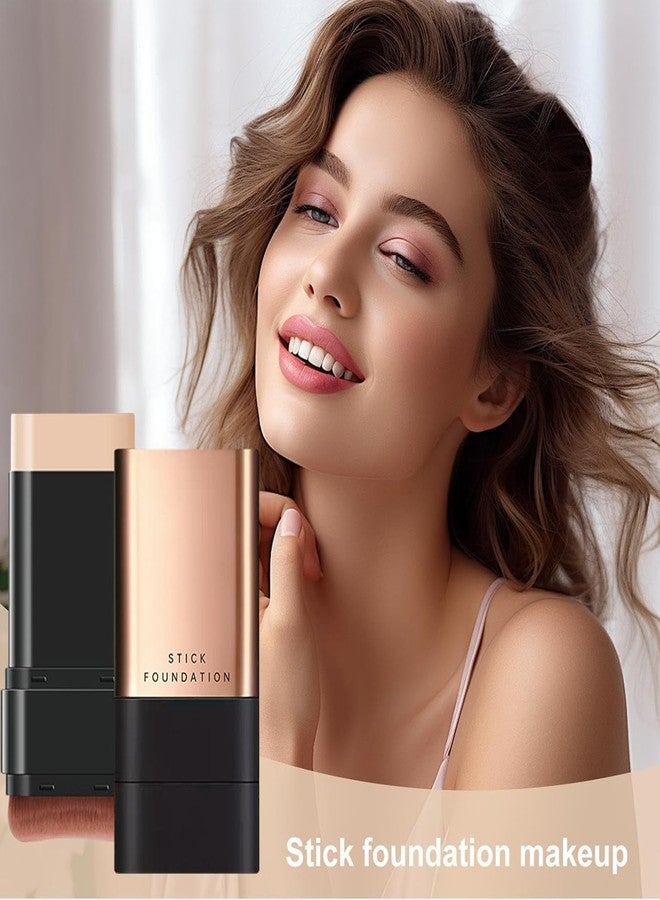 UMANATH 2 in 1 Luxury Anti-Wrinkle Foundation Stick, Long-Lasting Double Head Foundation Make Up Stick with Brush, (Natural, 1 PCS) - Image 3