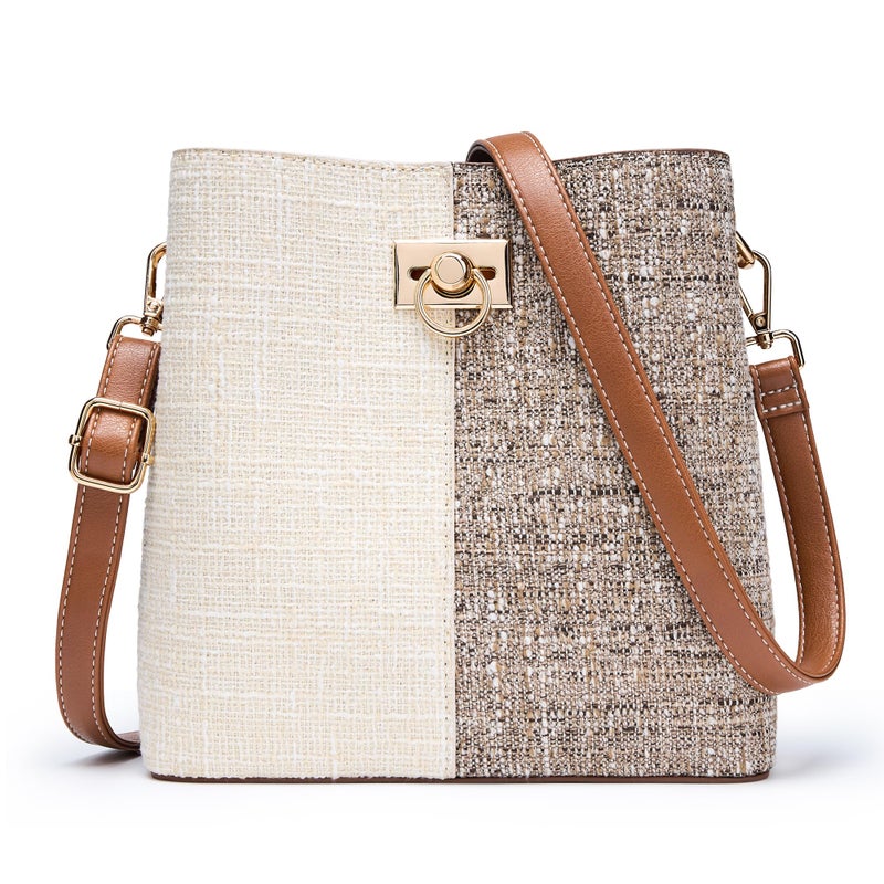 KALIDI FANCY FOREST KALIDI Crossbody Bag for Women Shoulder Tote Handbag PU Leather Bucket Bag Cross body Purse with Adjustable Strap, Multi Pockets - Image 1