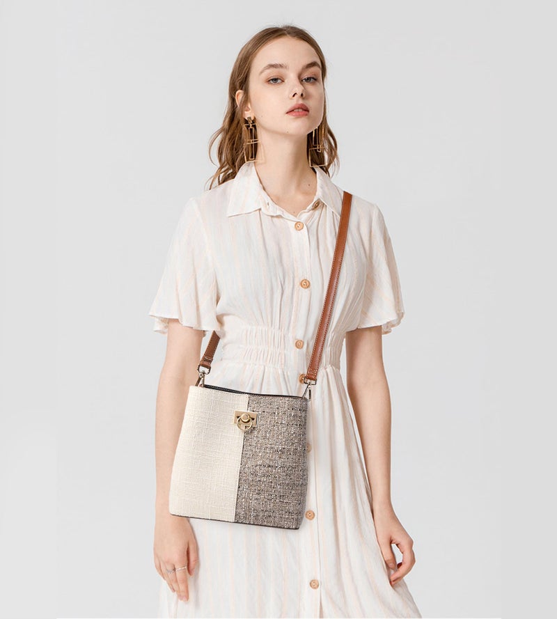 KALIDI FANCY FOREST KALIDI Crossbody Bag for Women Shoulder Tote Handbag PU Leather Bucket Bag Cross body Purse with Adjustable Strap, Multi Pockets - Image 3