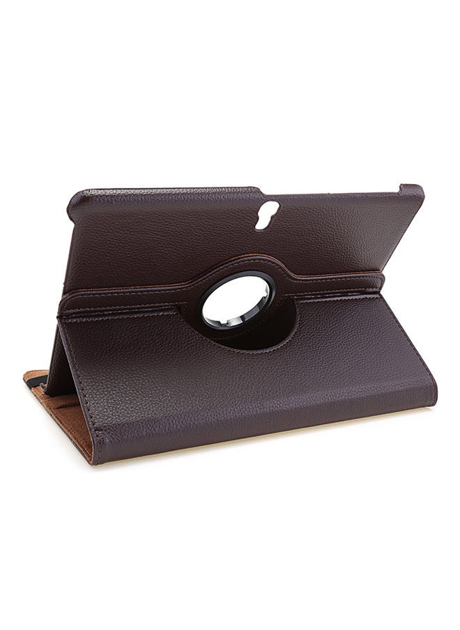 NIBEMINENT - Lichee Pattern Smart Case Cover For Samsung Galaxy Tab S 10.5 T800/T801/T805 LTE Brown - Image 1