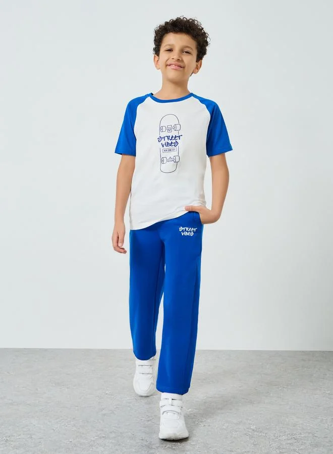 Styli Teen Boys Color Block T-Shirt and Joggers Set