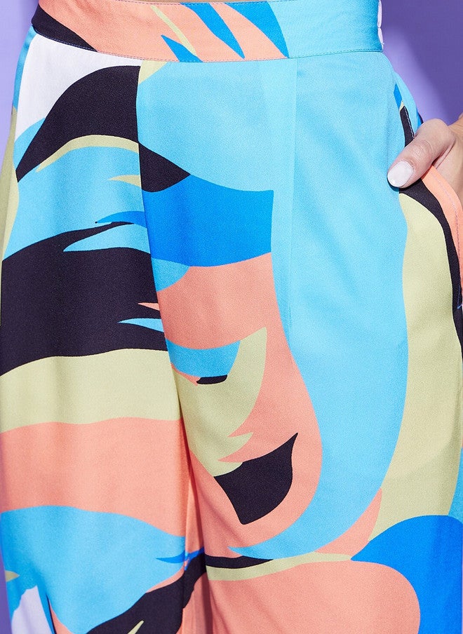 StyleStone طقم قميص وسروال مطبوع بتصميم تجريدي من ستايل ستون - Image 3