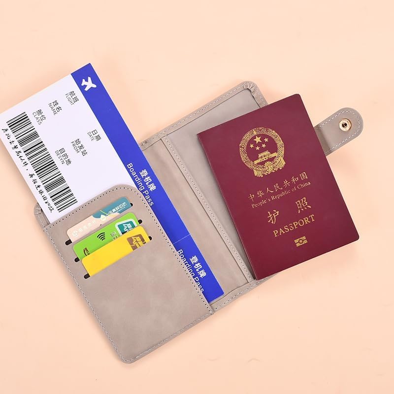 SOLDTRUE Travel Passport Holder Wallet | RFID Blocking Beige Document Organizer with World Map Design & Multiple Card Slots | Secure Travel Accessories for Men & Women (1 Pcs., Light Brown) - Image 4