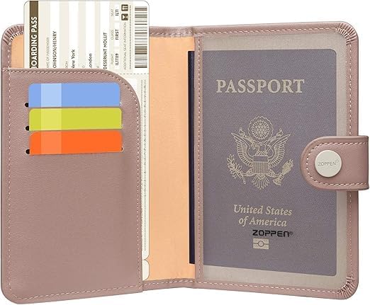 SOLDTRUE Travel Passport Holder Wallet | RFID Blocking Beige Document Organizer with World Map Design & Multiple Card Slots | Secure Travel Accessories for Men & Women (1 Pcs., Light Brown) - Image 5