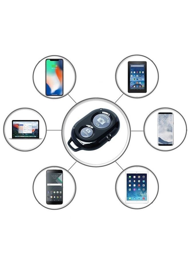 eCostConnection - Wireless Remote Control Shutter Buttons for iPhone and Android Smartphones, 1, Black, Round with Microfiber Cleaning Cloth - Image 1