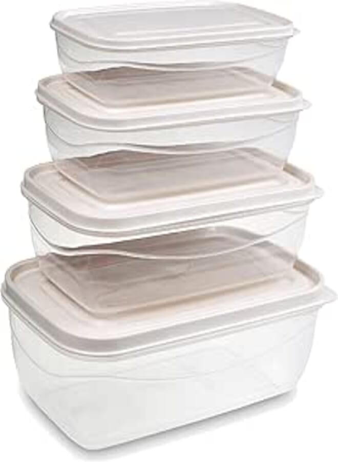 Ucsan Plastic Rectangular Lux Fridge Set 4 Pieces | Made in Turkey | 19