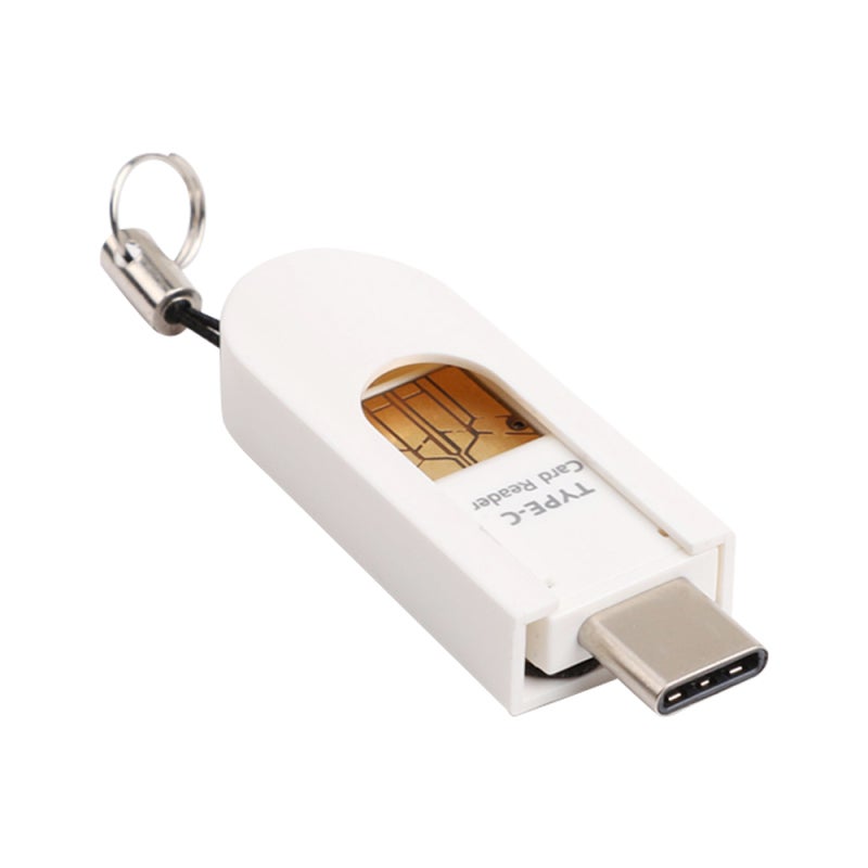 قارئ بطاقات USB C صغير الحجم مقاس 2.7 بوصة من سبيكة الزنك من النوع C - موصل مزدوج USB لنقل صور الهواتف الذكية - Image 1