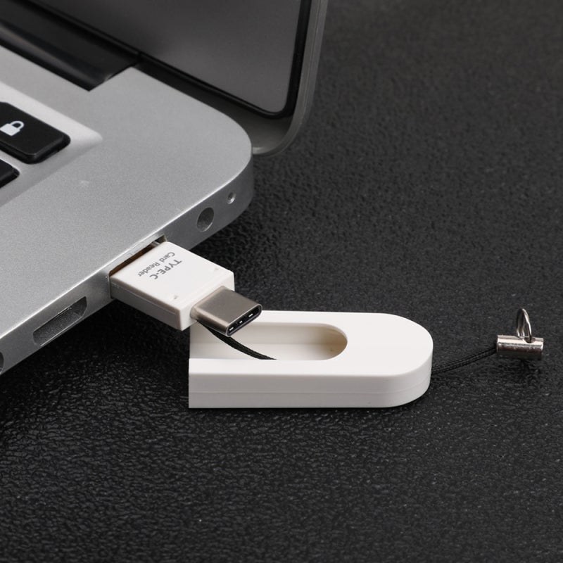 قارئ بطاقات USB C صغير الحجم مقاس 2.7 بوصة من سبيكة الزنك من النوع C - موصل مزدوج USB لنقل صور الهواتف الذكية - Image 5
