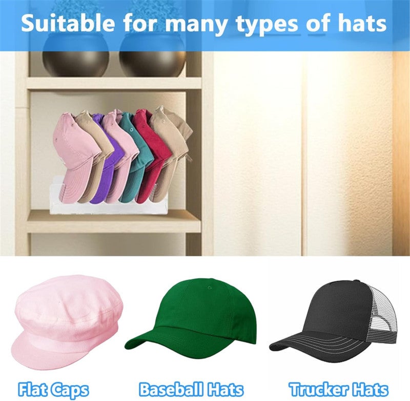 2Pcs Hat Stand For Baseball Caps,Hat Organizer Acrylic Hat Display Stand For 14 Baseball Caps Hat,Hat Racks for Baseball Caps Display and Organizer for Bedroom - Image 5