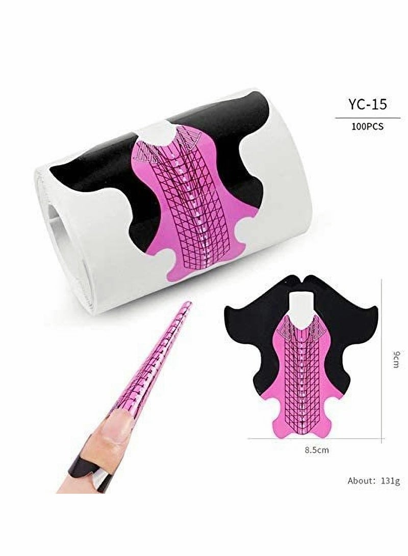 400 Pcs Nail Forms for Acrylic Extensions - DIY Manicure Tools for Home Salon, Perfect for Nail Art & Shaping - Image 3