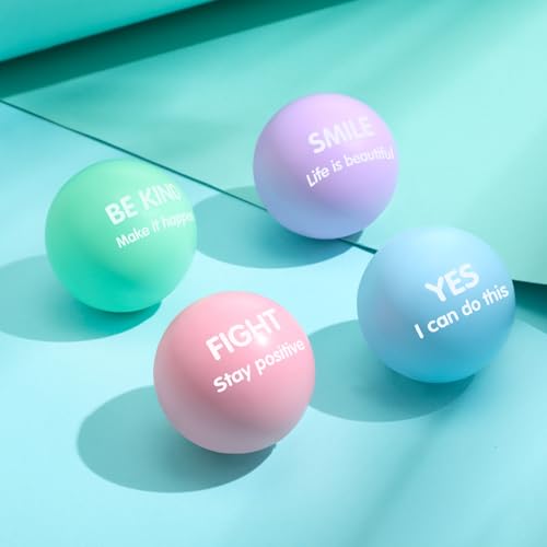 Liliful 48 Pcs Motivational Stress Balls Bulk Inspirational Squeeze Balls for Adults Anxiety Relief Fidget Toys Office Employee Gifts Classroom Rewards 22 Inch Pastel - Image 5
