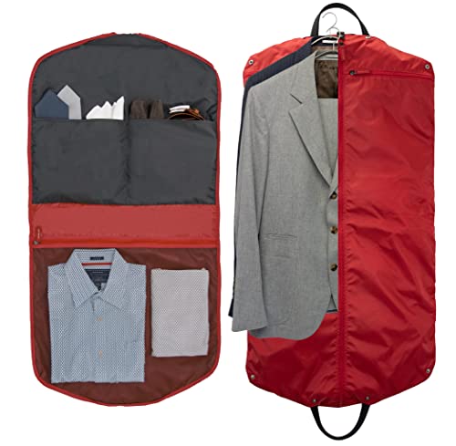 DEGELER SkyHanger Carry on Garment Bag with unique Titanium Suit Hanger for Men Women bestinclass functionality for wrinklefree traveling lightweight water repellent nylon Dark Red - Image 3