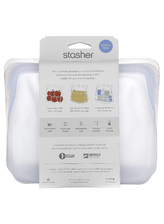 Stasher Stasher, Reusable Silicone Food Bag, Stand Up Mid, Clear, 56 fl oz (1,650 ml)  - Image 2