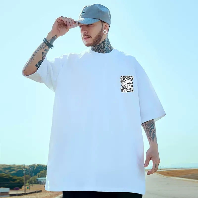 2022 Short-sleeved Men's Summer Fashion Brand American Style Street ins Shirt Men's Large Size Sports Loose Couple's Casual T-shirt - Image 5