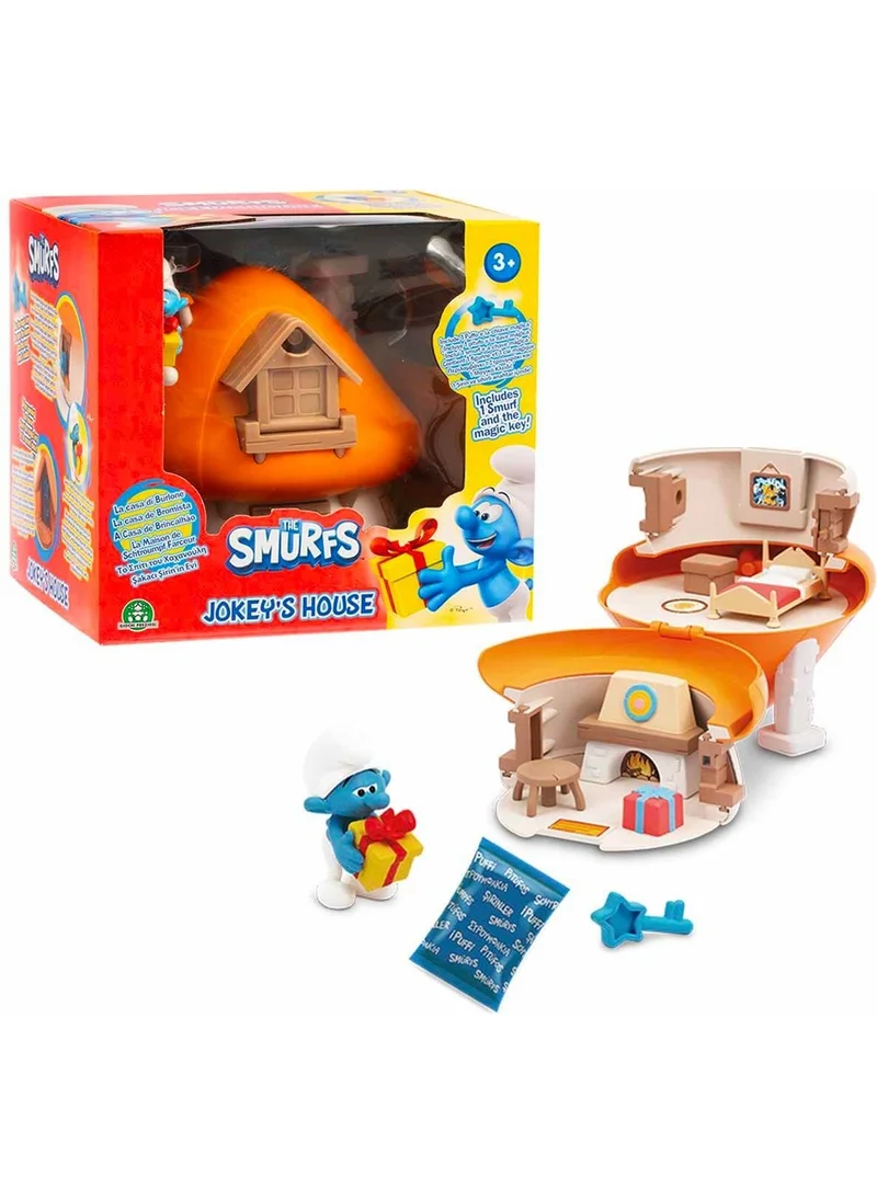 جيوتشي بريزيوسي Smurf House Playset PUF20000 - Jokey Smurf and His House