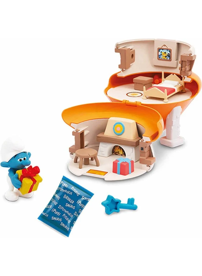 جيوتشي بريزيوسي Smurf House Playset PUF20000 - Jokey Smurf and His House