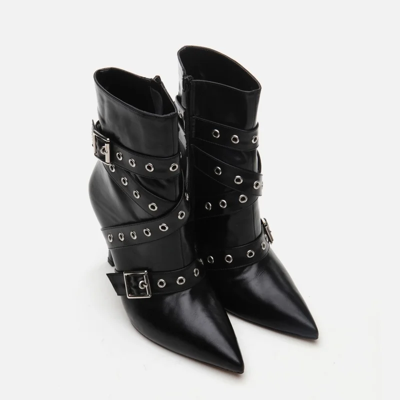 Hotiç 01BOH296740A100 BLACK Women's High Heel Boots