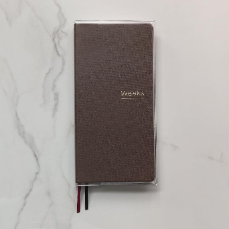 receip Undated Weekly Planner Notebook Pocket Organizer Appointment Book Journal Notebook A6 Week Plan Notepad (Brown with cover) - Image 4