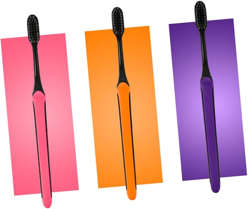 6Pcs Soft Bristle Toothbrushes With Non Slip Grip For Travel Oral Care Random Color - Image 1