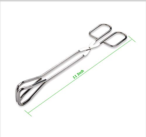 Hiash 11-Inch Heavy Duty Stainless Steel Kitchen Tongs - Comfortable Ergonomic Grip, Scissor Design, Heat Resistant for BBQ and Cooking, Set of 2 - Image 2