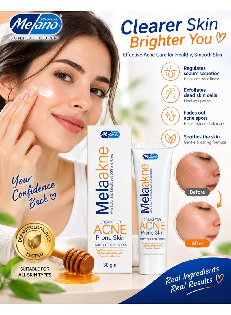 Melano Pharma Melaakne Cream Acne Prone Skin 30 gm - Image 3
