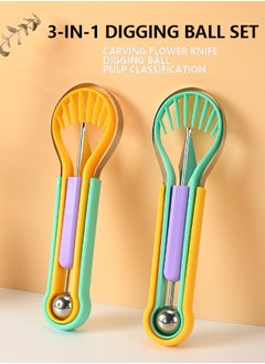 Beauenty Multi functional fruit scoop, three in one fruit carving device, stainless steel watermelon scoop, meat extractor  - Image 5