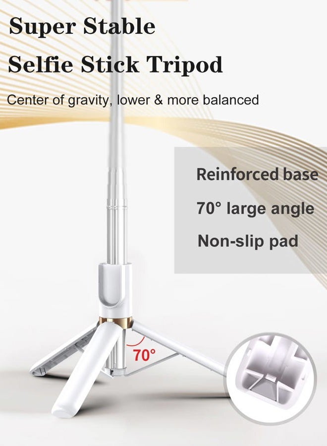 Yeaki Selfie Stick Tripod with Wireless Remote, 46'' Cellphone Selfie Stick Tripod with LED Fill Light, for iPhone 16/15/14/14 pro/13/13 Pro/12/11/11 Pro/XS Max/XS/XR/X/8/7 and Android Smartphone(Upgrade) - Image 2