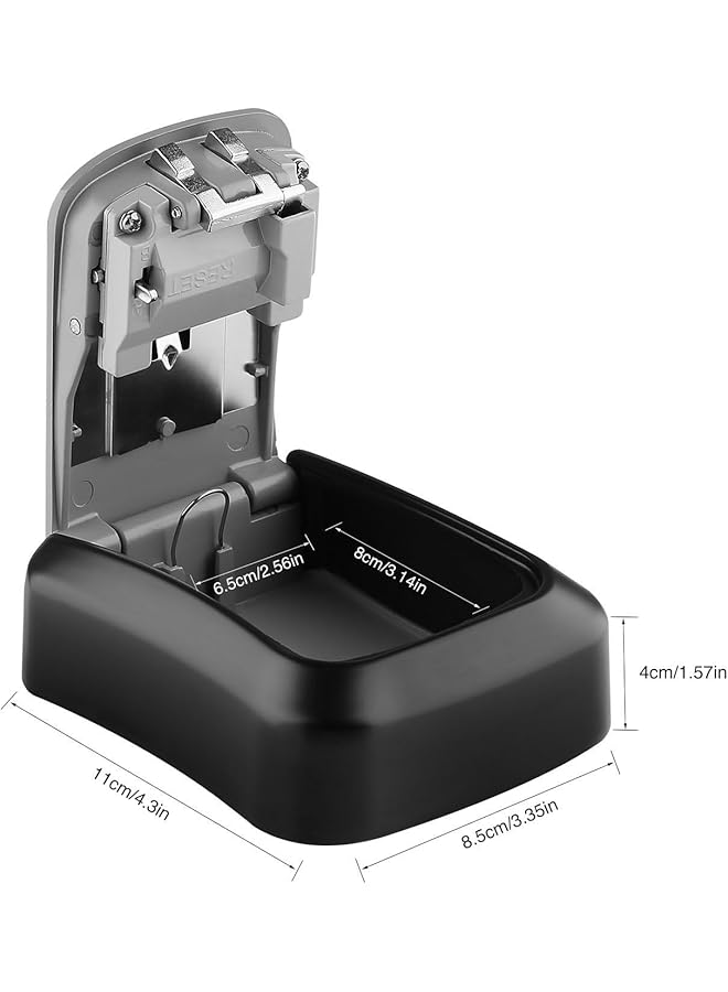 erorex Key Storage Safe Box 4 Digits Combination Key Lock Box With Resettable Wall Mounted For Outdoor And Indoor Home Hotel Office Gray Black - Image 5