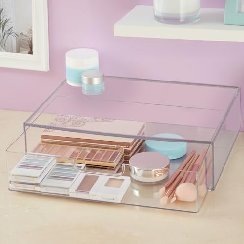 STORi STAX Plastic Stackable Organizer Drawer in Clear | 12.5-inches Wide | Organize Office Desk Accessories and Sort Letter-Size Paper | Made in USA - Image 4