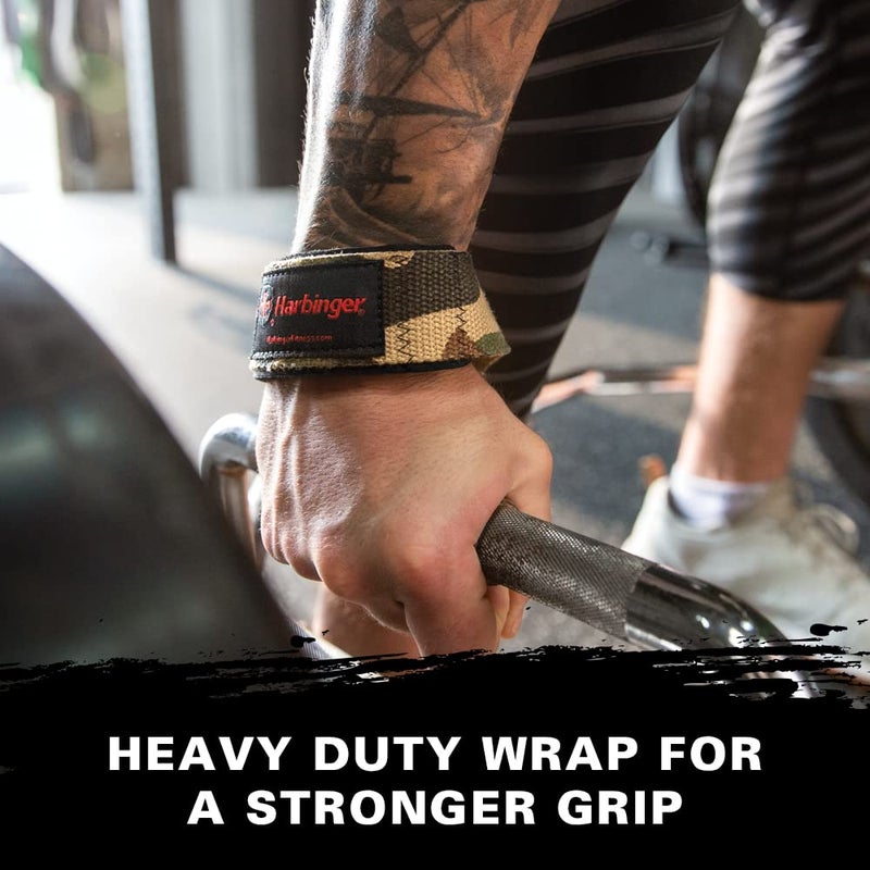 هاربينجر أشرطة رفع قطنية مبطنة من Harbinger مع معصم مبطن من Neotek (زوج) مموه - Image 3