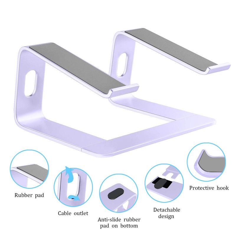 Orionstar Laptop Stand Aluminum Laptop Riser Compatible with Mac MacBook Air Pro 10 to 15.6 Inch Notebook Computer, Ergonomic Elevator Holder (Purple) - Image 3