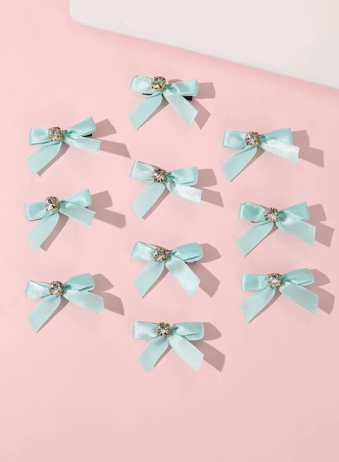 تايك تو Pack of 10 Girls Green Bow Rhinestones Embellished Hair Accessories