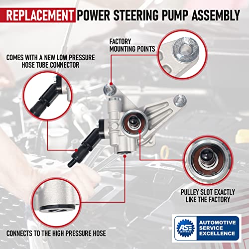 AA Ignition Power Steering Pump - Compatible with Honda & Acura Vehicles - 2005-2008 Pilot, 2005, 2006, 2007, 2008, 2009, 2010 Odyssey, 2007-2013 MDX - Replaces 56110-RGL-A03, 215442, 56110RYEA03, 56110RGLA04 - Image 4