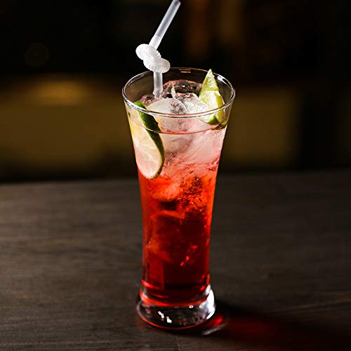 ALINK 200 PCS Flexible Clear Plastic Extendable Drinking Straws, Extra Long Disposable Bendy Party Fancy Straws - Image 5