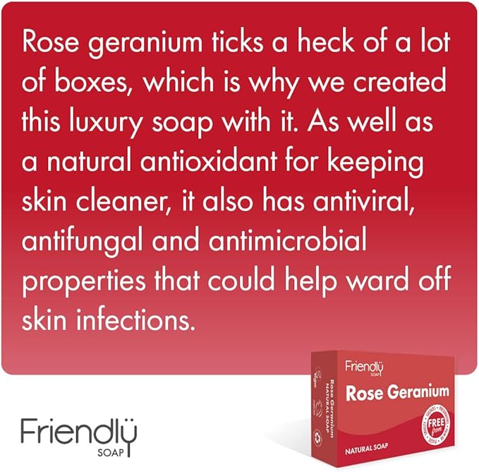 Friendly Soap Heavenly Scent Rose Geranium 95g PlantBased CrueltyFree Made By Hand No Preservatives or Sulphates Sustainable - Image 5