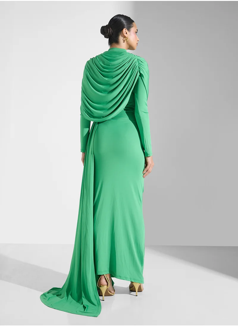 Virgos Lounge Plited High Neck Dress