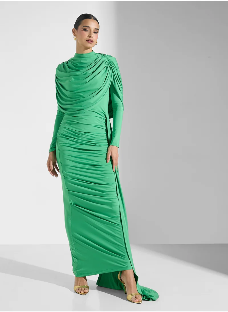 Virgos Lounge Plited High Neck Dress
