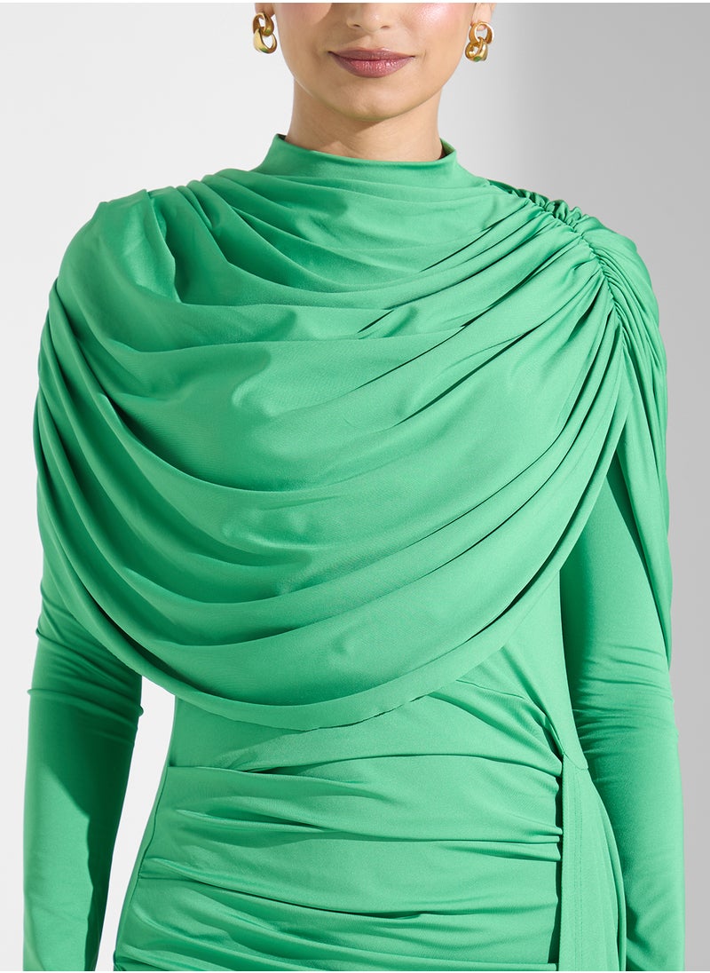 Virgos Lounge Plited High Neck Dress  - Image 3