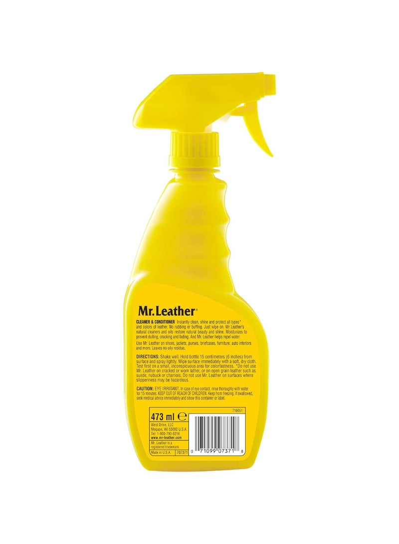 Mr. Leather Cleaner and Conditioner 16 oz - Safe for All Leather & Vinyl - Hydrate and Shine with Water-Repellent Protection for Couches, Car Interior, Shoes, and Bags - Image 2