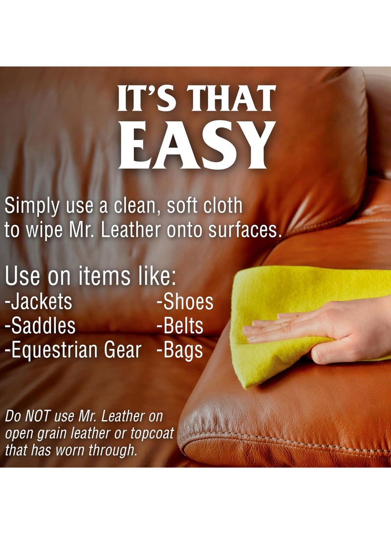 Mr. Leather Cleaner and Conditioner 16 oz - Safe for All Leather & Vinyl - Hydrate and Shine with Water-Repellent Protection for Couches, Car Interior, Shoes, and Bags - Image 5