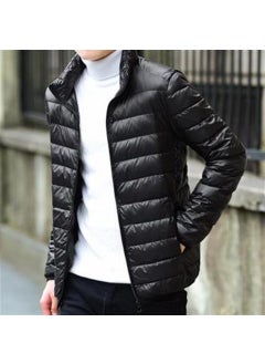 Generic Lightweight Cotton Jacket Mens Casual Stand Collar Outdoor Sporty Style Student Fashion Portable No Pilling Spring Season Navy blue  - Image 2