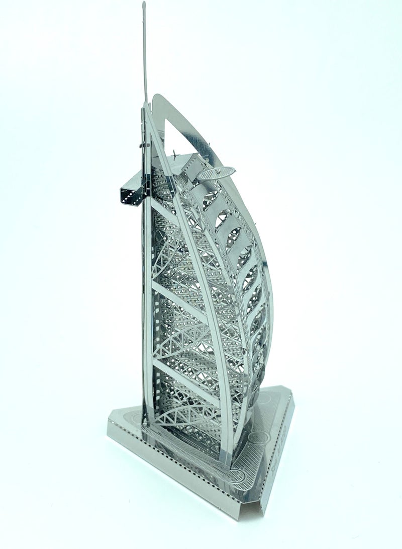 Three-dimensional metal jigsaw puzzle, Burj Al Arab model kit, creative assembly model kit, challenging DIY construction - Image 5