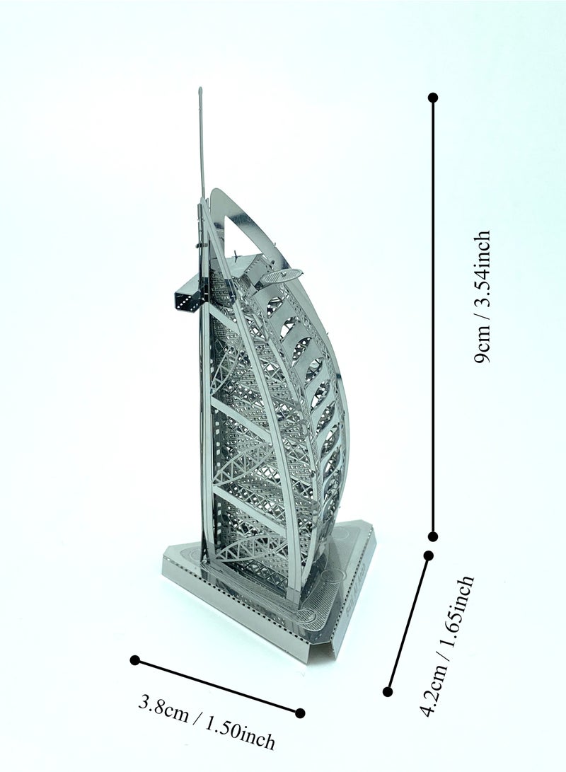 Three-dimensional metal jigsaw puzzle, Burj Al Arab model kit, creative assembly model kit, challenging DIY construction - Image 1