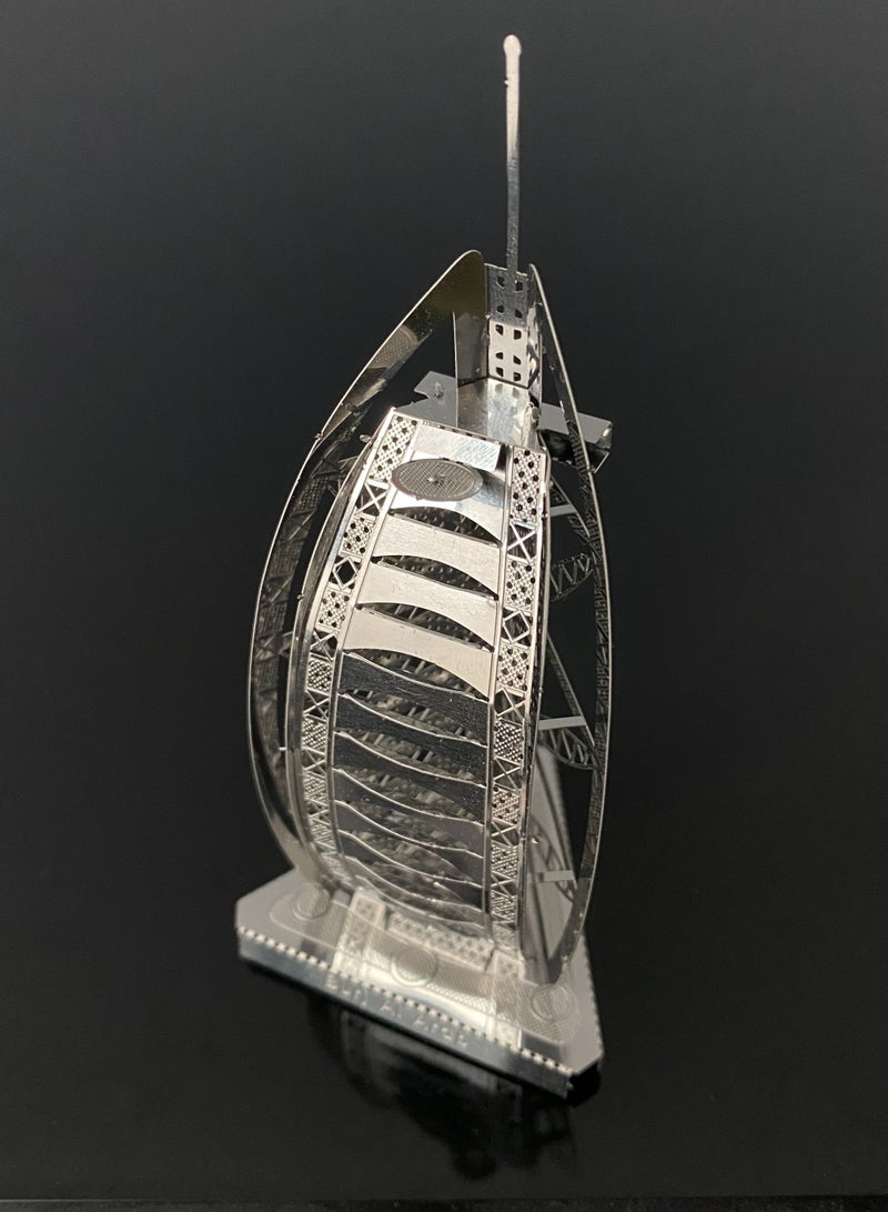 Three-dimensional metal jigsaw puzzle, Burj Al Arab model kit, creative assembly model kit, challenging DIY construction - Image 2
