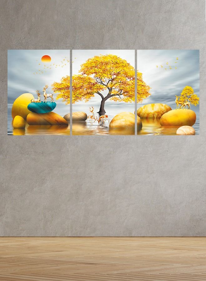 Marktna Decorative Wall Art Painting With a Nature Design, 3 Pieces, Size 120x60cm - Image 1